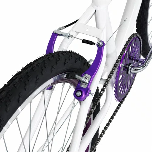 Bicicleta 24 Feminina Branca Aro Aero Violeta