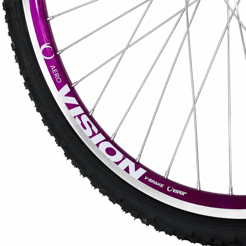 Bicicleta 24 Feminina Branca Aro Aero Violeta