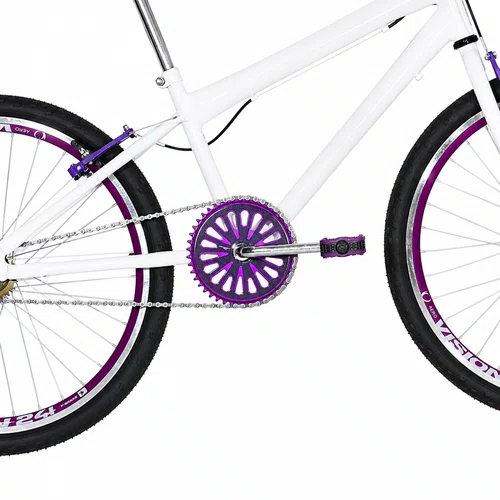 Bicicleta 24 Feminina Branca Aro Aero Violeta