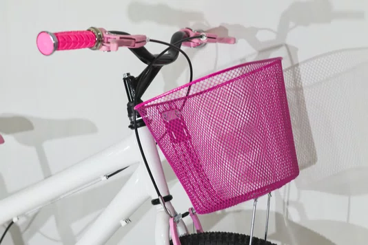 Bicicleta 24 Feminina Branca Aro Alumínio Rosa
