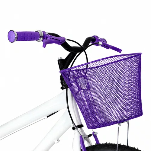 Bicicleta 24 Feminina Branca Aro Alumínio Violeta