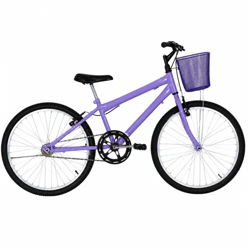 Bicicleta 24 Feminina Lilas Aro Alumínio