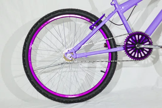 Bicicleta 24 Feminina Lilas Aro Alumínio Violeta