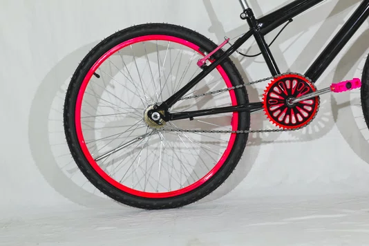 Bicicleta 24 Feminina Preta Aro Alumínio Pink