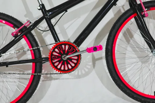Bicicleta 24 Feminina Preta Aro Alumínio Pink