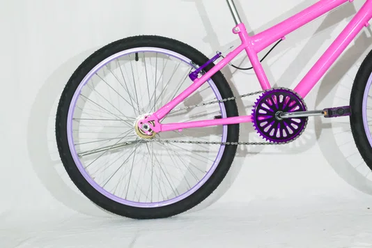 Bicicleta 24 Feminina Rosa Aro Alumínio Lilás