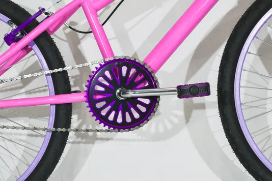 Bicicleta 24 Feminina Rosa Aro Alumínio Lilás