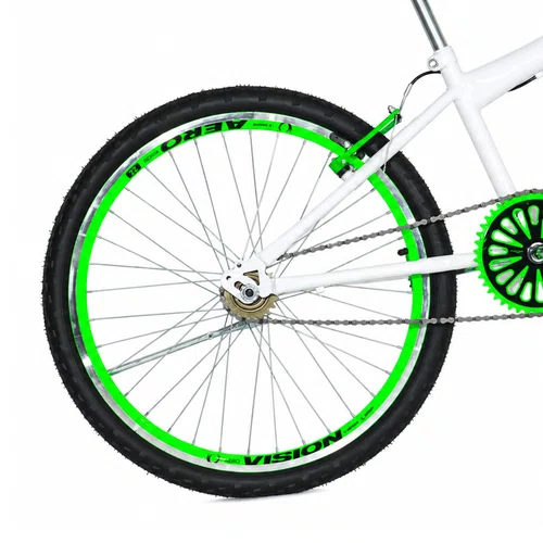 Bicicleta 24 Masculina Branca Aro Aero Verde Neon