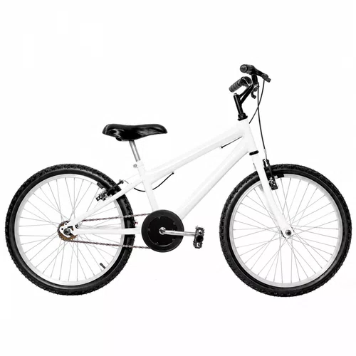 Bicicleta 24 Masculina Branca Aro Alumínio