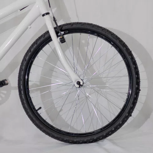 Bicicleta 24 Masculina Branca Aro Alumínio Preto