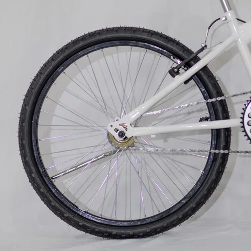 Bicicleta 24 Masculina Branca Aro Alumínio Preto