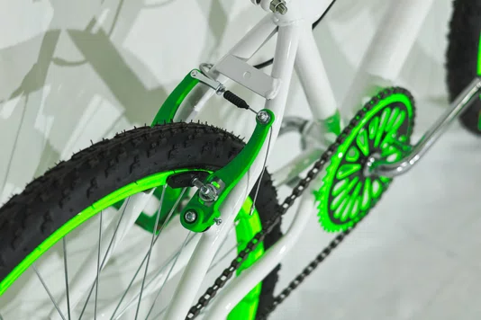 Bicicleta 24 Masculina Branca Aro Alumínio Verde Neon