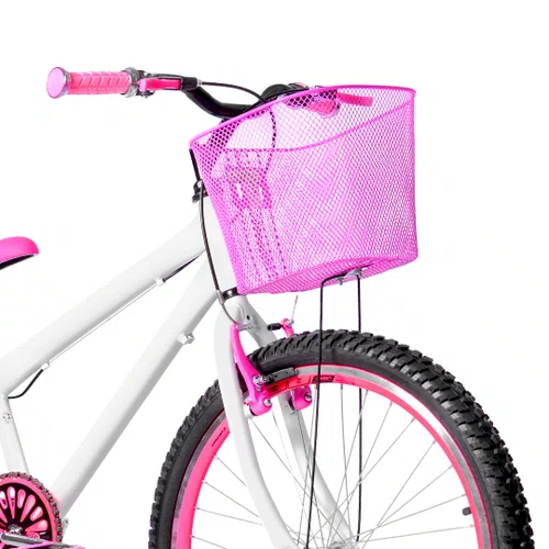 Bicicleta 24 Feminina Branca Aro Aero Pink
