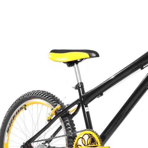 Bicicleta 24 Masculina Preta Aro Aero Amarelo