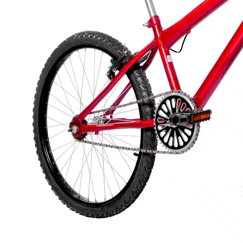 Bicicleta 24 Masculina Vermelha Aro Alumínio Preto