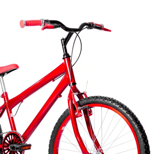 Bicicleta 24 Masculina Vermelha Aro Alumínio Vermelho