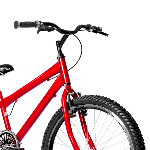 Bicicleta 24 Masculina Vermelha Aro Aero Preto
