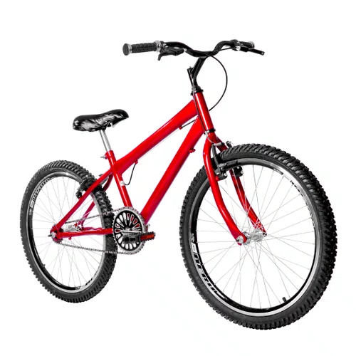 Bicicleta 24 Masculina Vermelha Aro Aero Preto