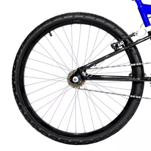Bicicleta 24 Azul/Preto Full Suspensão Aro Aluminio Preto