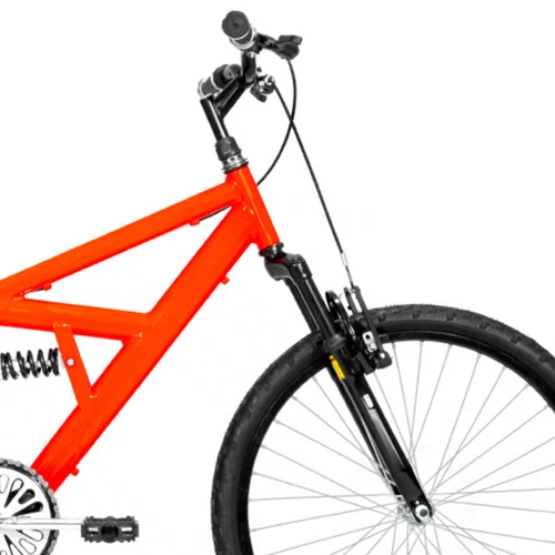 Bicicleta 24 Laranja Full Suspensão Aro Aluminio Preto