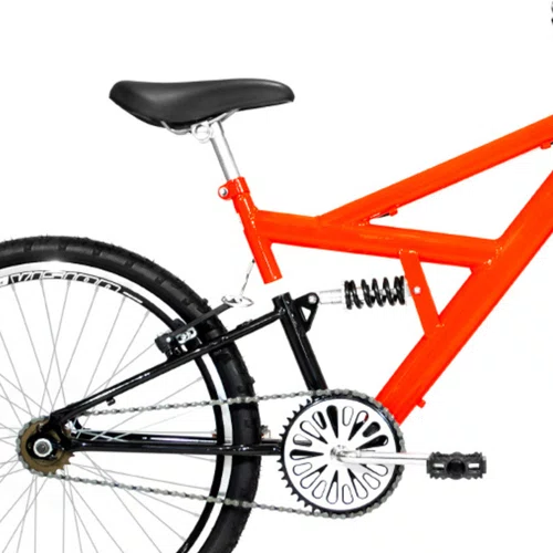 Bicicleta 24 Laranja/Preto Full Suspensão Aro Aero Preto