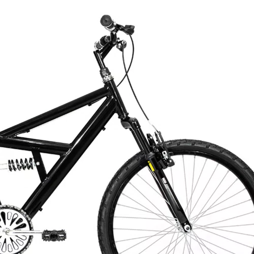 Bicicleta 24 Preto Full Suspensão Aro Aluminio Preto