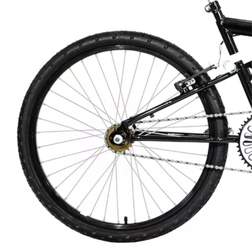 Bicicleta 24 Preto Full Suspensão Aro Aluminio Preto