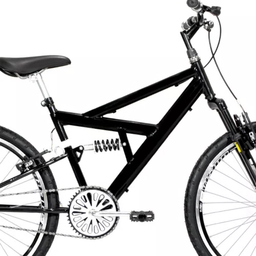 Bicicleta 24 Preta Full Suspensão Aro Aero Preto