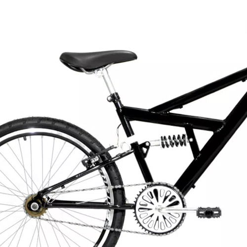 Bicicleta 24 Preta Full Suspensão Aro Aero Preto