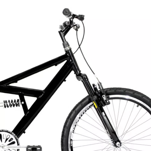 Bicicleta 24 Preta Full Suspensão Aro Aero Preto