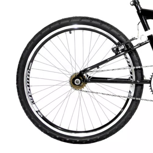 Bicicleta 24 Preta Full Suspensão Aro Aero Preto