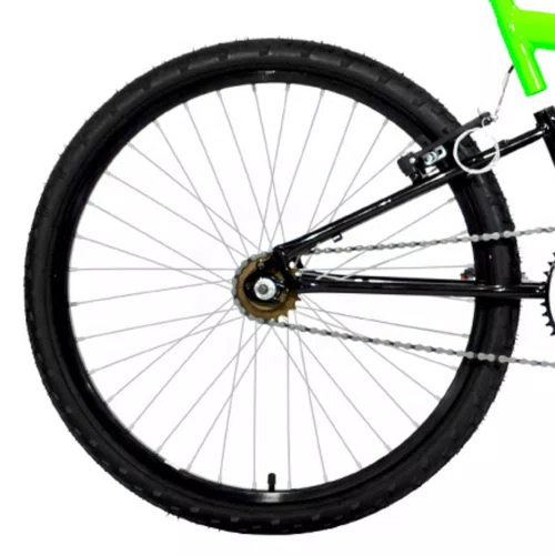 Bicicleta 24 Verde Neon/Preto Full Suspensão Aro Aluminio Preto