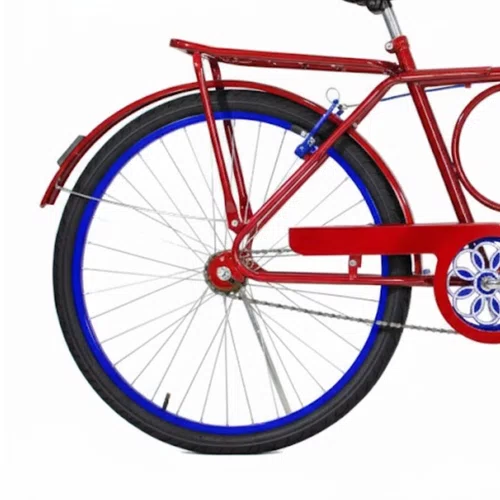 Bicicleta 26 Masculina Vermelha Barra Circular Aro Alumínio Azul