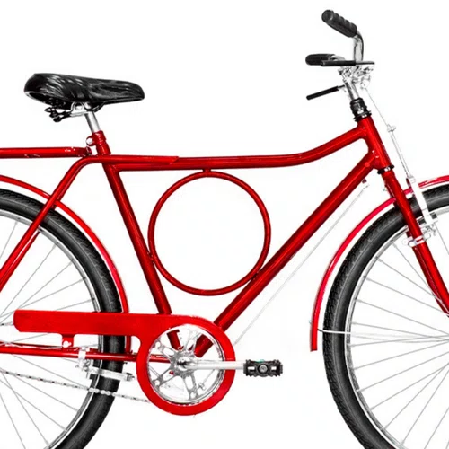 Bicicleta 26 Vermelha Barra Circular Freio Varao