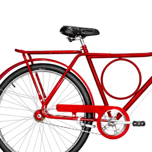 Bicicleta 26 Vermelha Barra Circular Freio Varao
