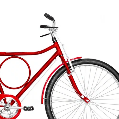 Bicicleta 26 Vermelha Barra Circular Freio Varao