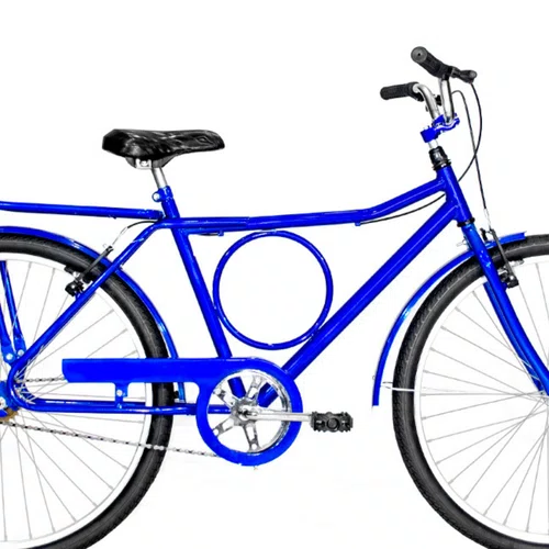 Bicicleta 26 Azul Barra Circular Aro Alumínio