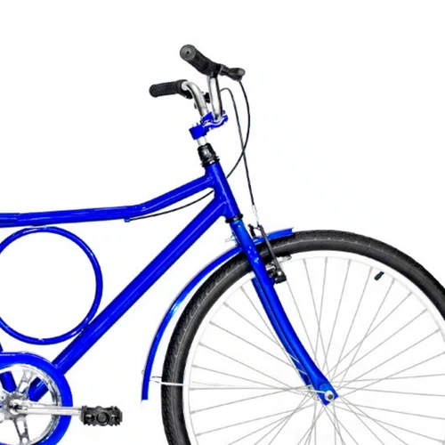 Bicicleta 26 Azul Barra Circular Aro Alumínio