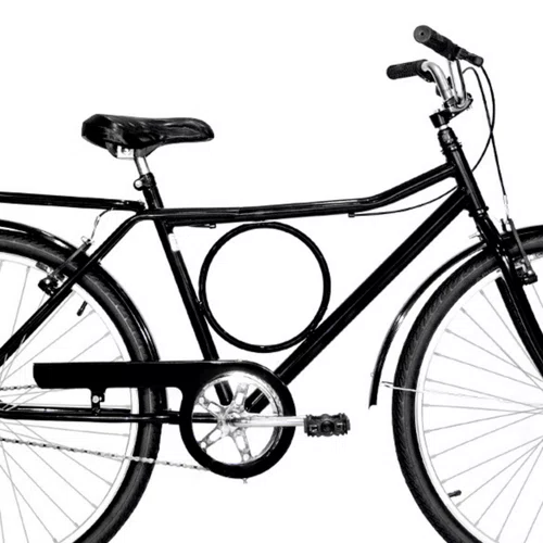 Bicicleta 26 Preta Barra Circular Aro Alumínio