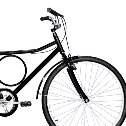 Bicicleta 26 Preta Barra Circular Aro Alumínio