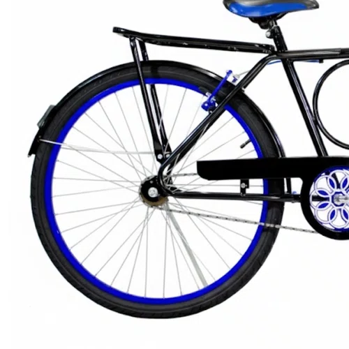 Bicicleta 26 Masculina Preta Barra Circular Aro Alumínio Azul
