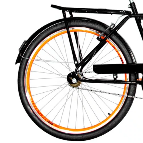 Bicicleta 26 Preta Barra Circular Aro Aero Laranja