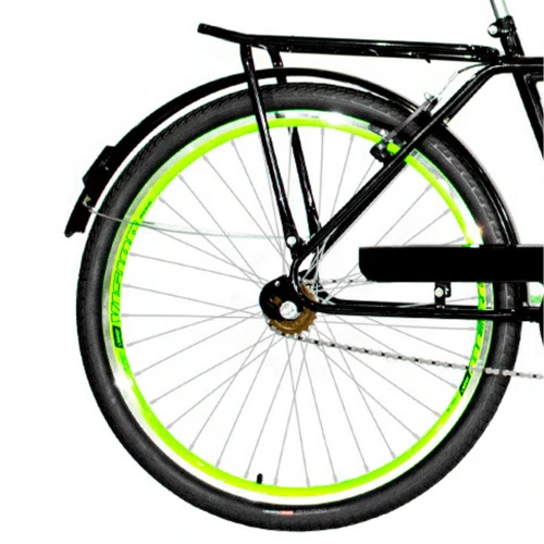 Bicicleta 26 Preta Barra Circular Aro Aero Verde Neon