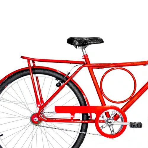 Bicicleta 26 Vermelha Barra Circular Aro Alumínio