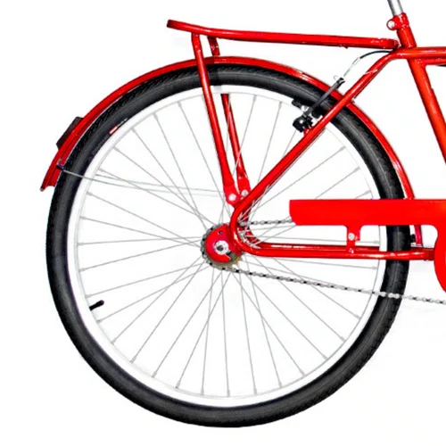 Bicicleta 26 Vermelha Barra Circular Aro Alumínio