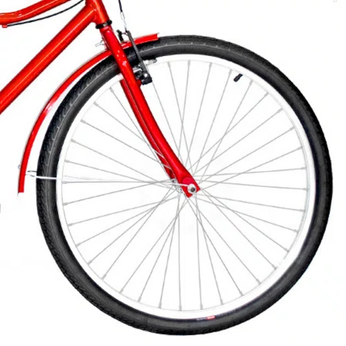 Bicicleta 26 Vermelha Barra Circular Aro Alumínio