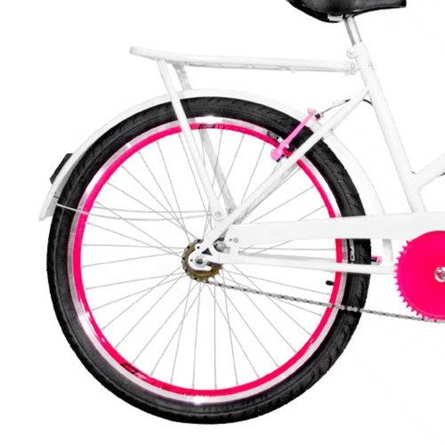 Bicicleta 26 Branca Poti Aro Aero Pink