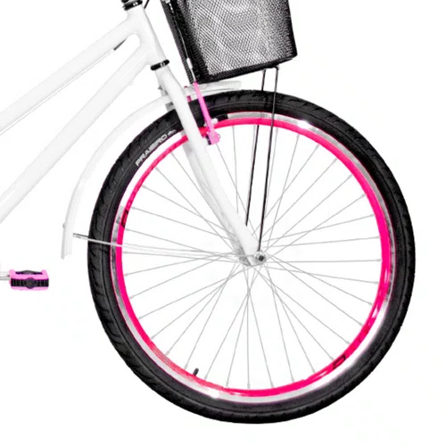 Bicicleta 26 Branca Poti Aro Aero Pink