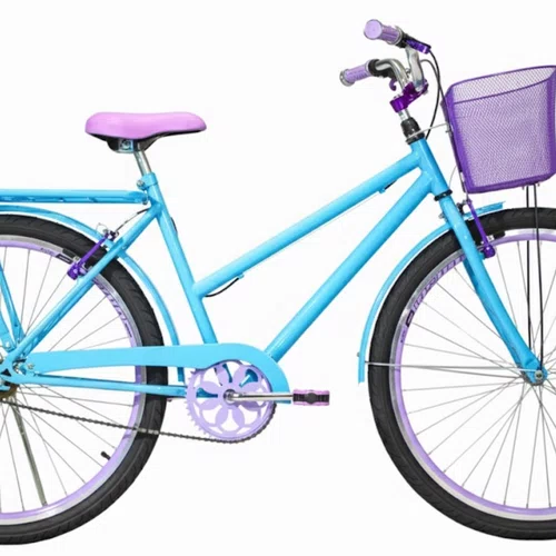 Bicicleta 26 Feminina Azul Claro Poti Aro Aero Lilás
