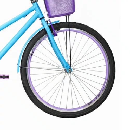 Bicicleta 26 Feminina Azul Claro Poti Aro Aero Lilás